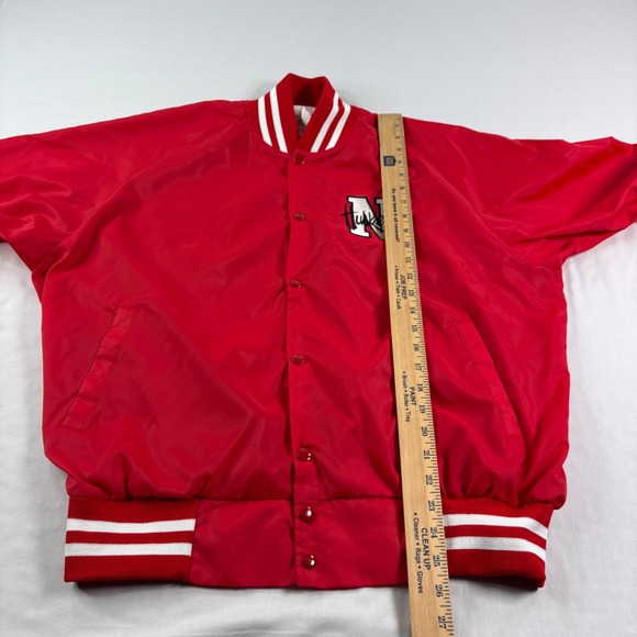 Vintage Nebraska Cornhuskers Jacket Mens Large Bomber Snap Up Embroidered USA - Picture 6 of 8